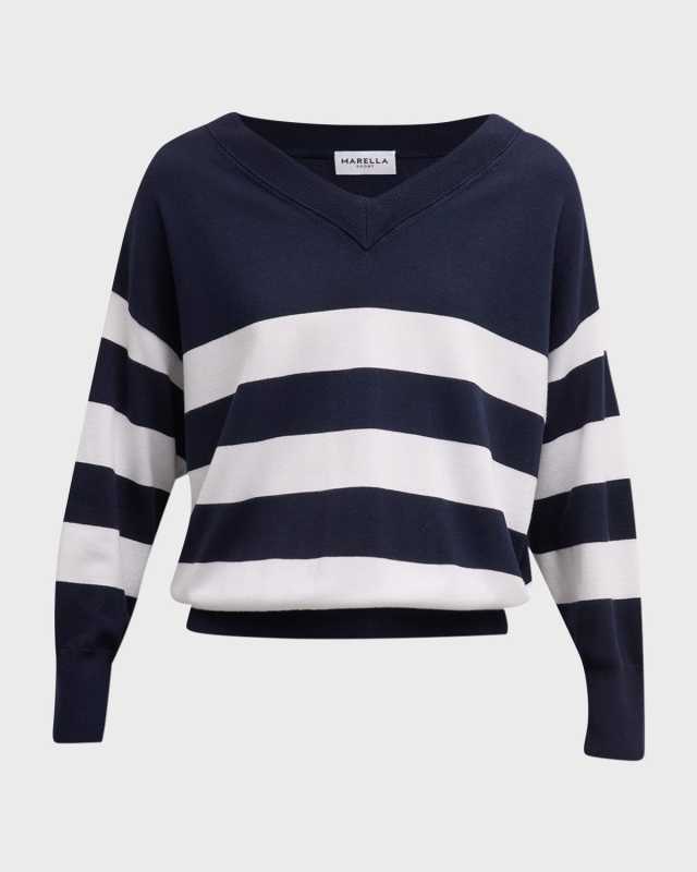 Granito Striped V-Neck Sweat